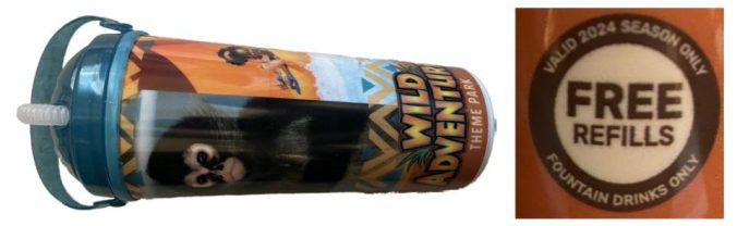 The 2024 refillable insulated cup from Wild Adventures