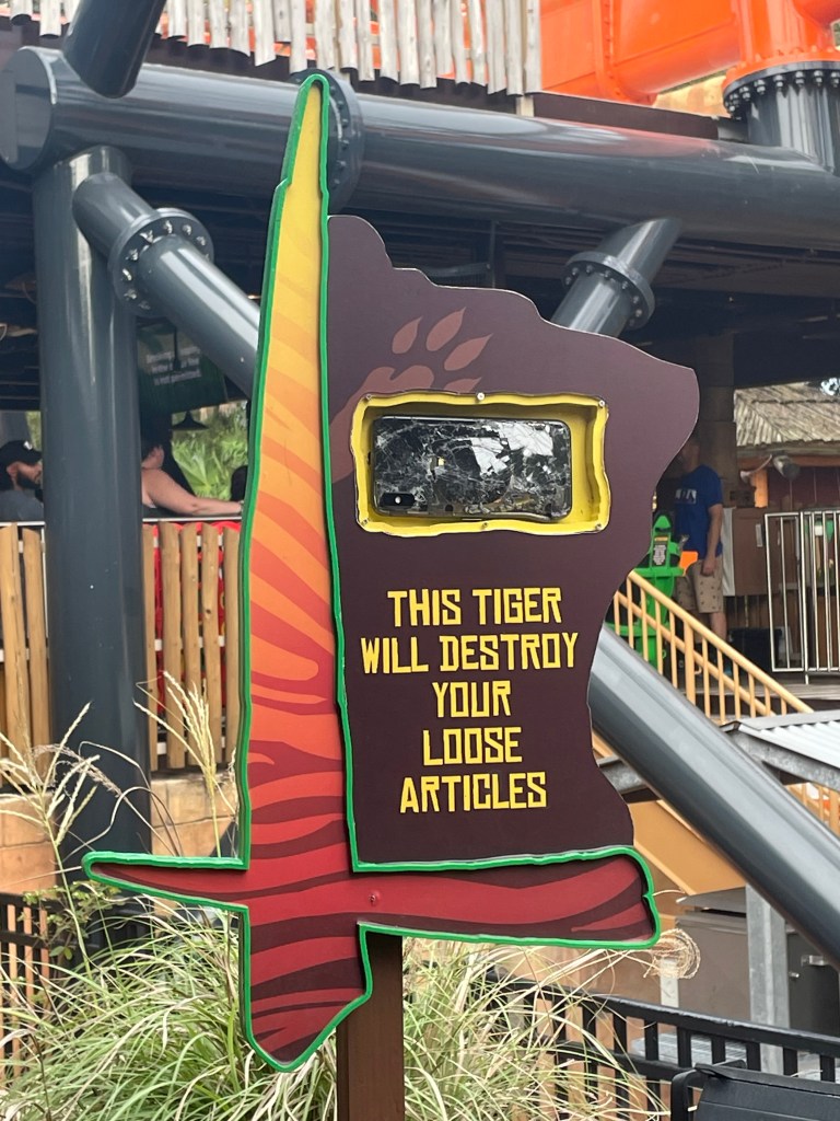 Broken phone at entrance of Tigris at Busch Gardens Tampa