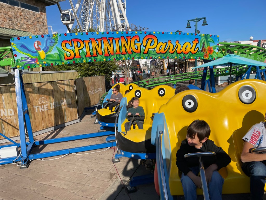 Spinning Parrot Roller Coaster at The Island in Pigeon Forge, TN