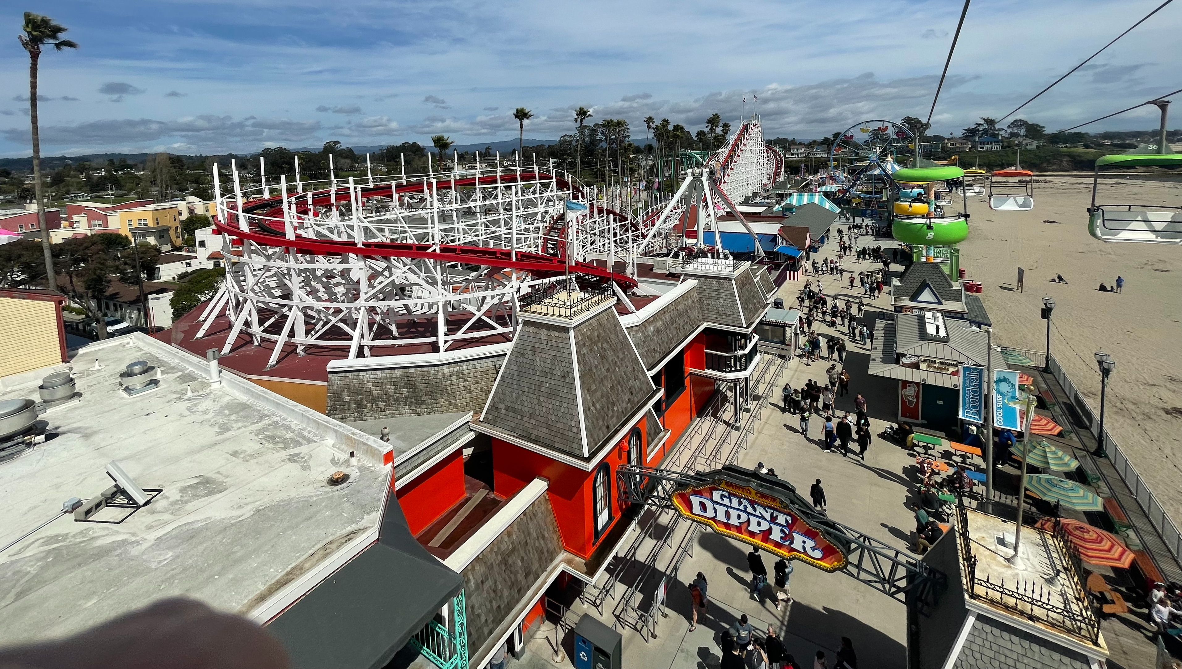 Arial view of Santa Cruz Beach Boardwalk