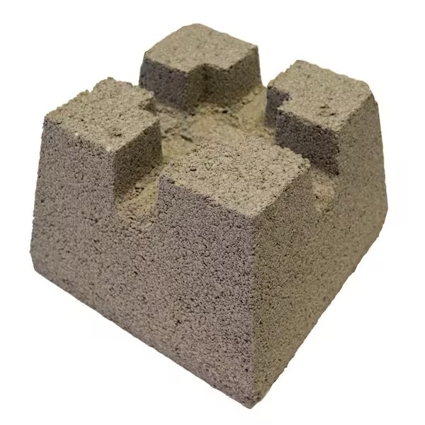Brick commonly used to support wood posts for decks