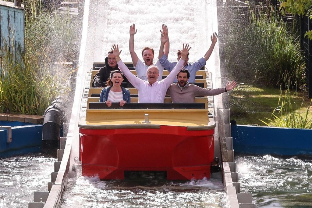 Sir Edward Davey rides a boat ride