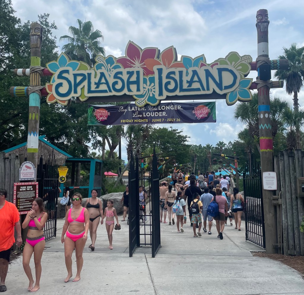 Entrance sign at Wild Adventures Splash Island Water Park