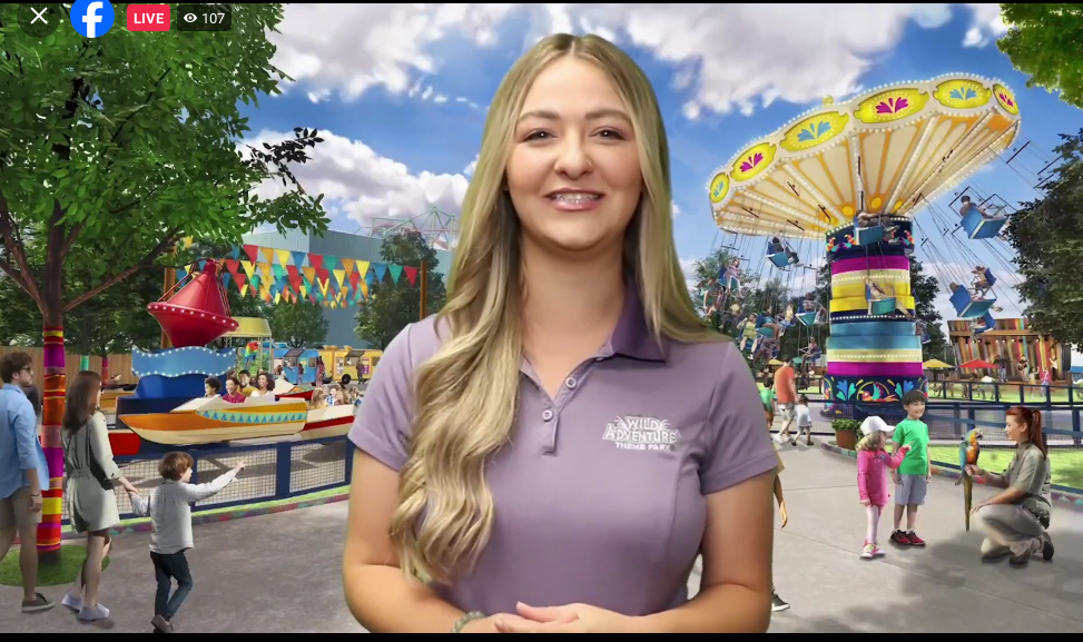 Video theme park annuncement