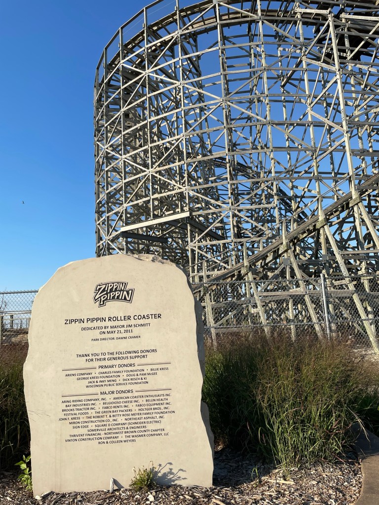Zippin Pippin Roller coaster sign