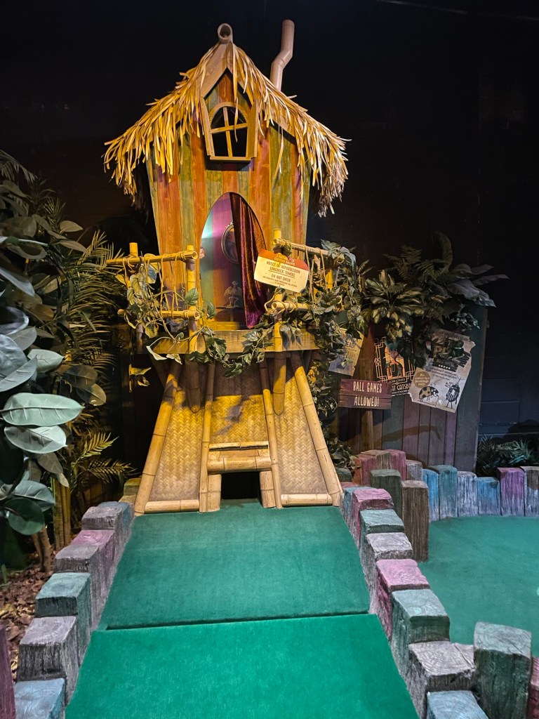 Birdie Boulevard Giant birdhouse mini golf at Treetop Adventure Golf Birmingham