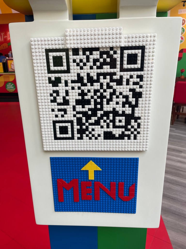 Menu at Lego Discovery Center Atlanta
