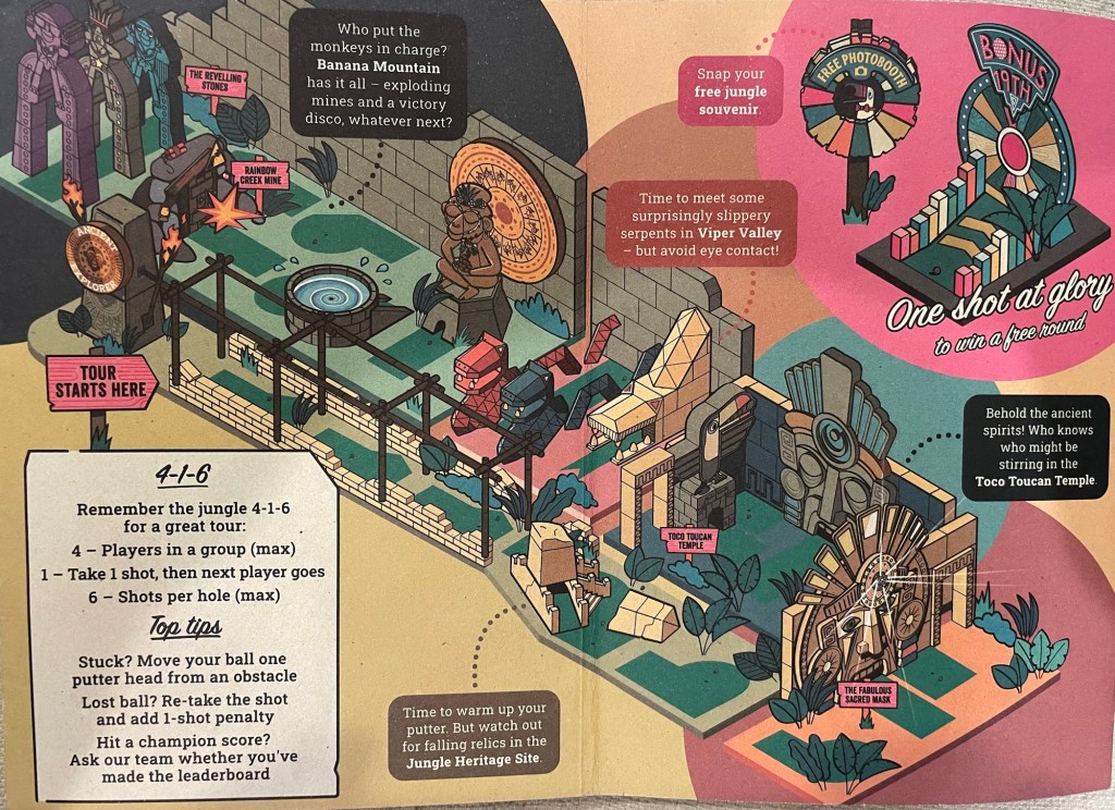 Scorecard at Treetop Adventure Golf Birmingham