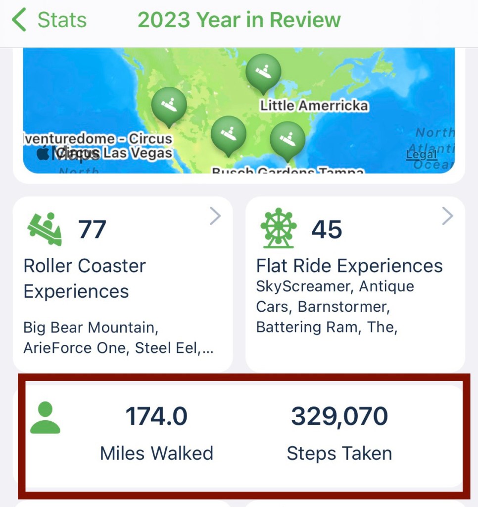 LogRide theme park app screen