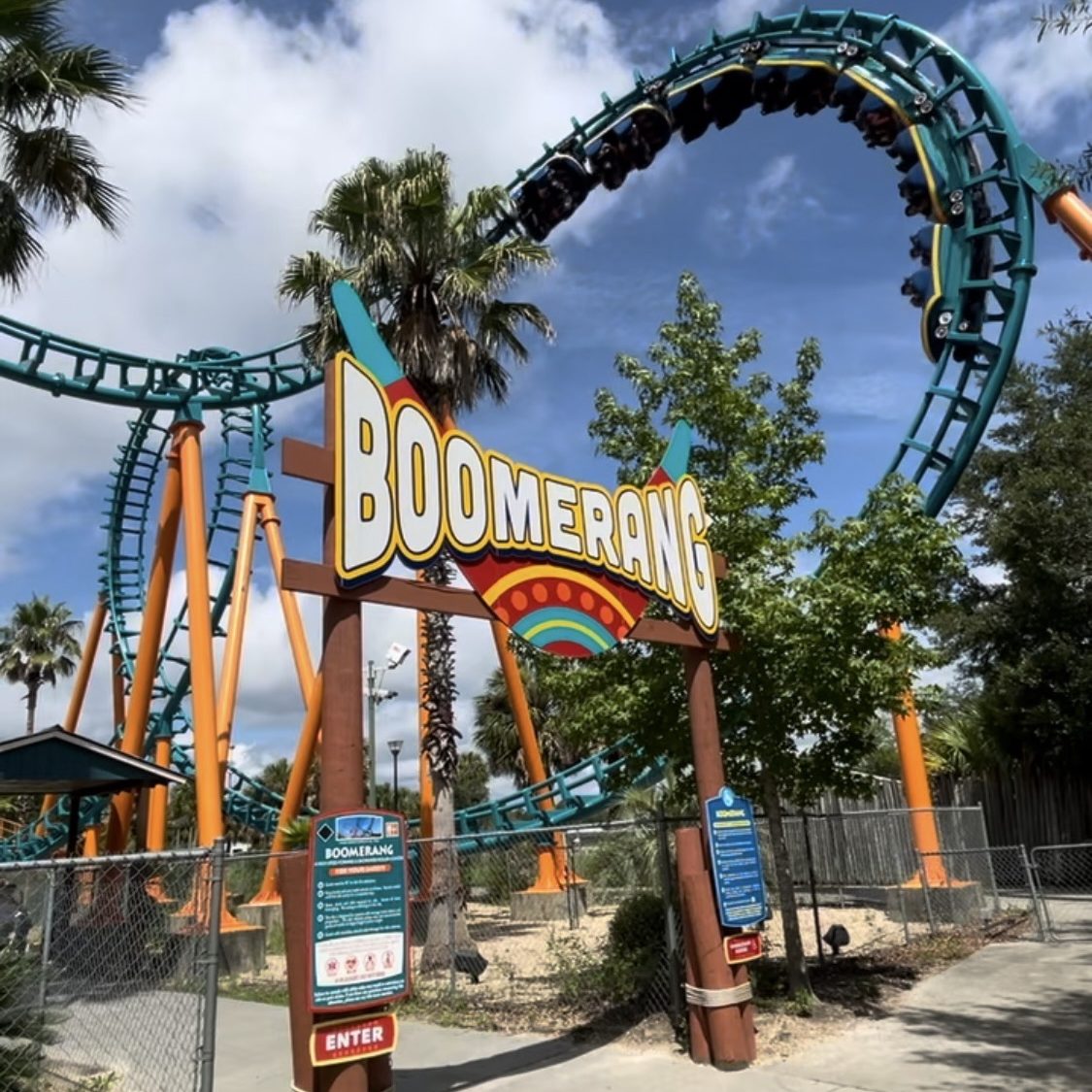 Boomerang roller coaster at Wild Adventures