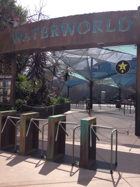 Turnstile at a theme park Waterworld entrance