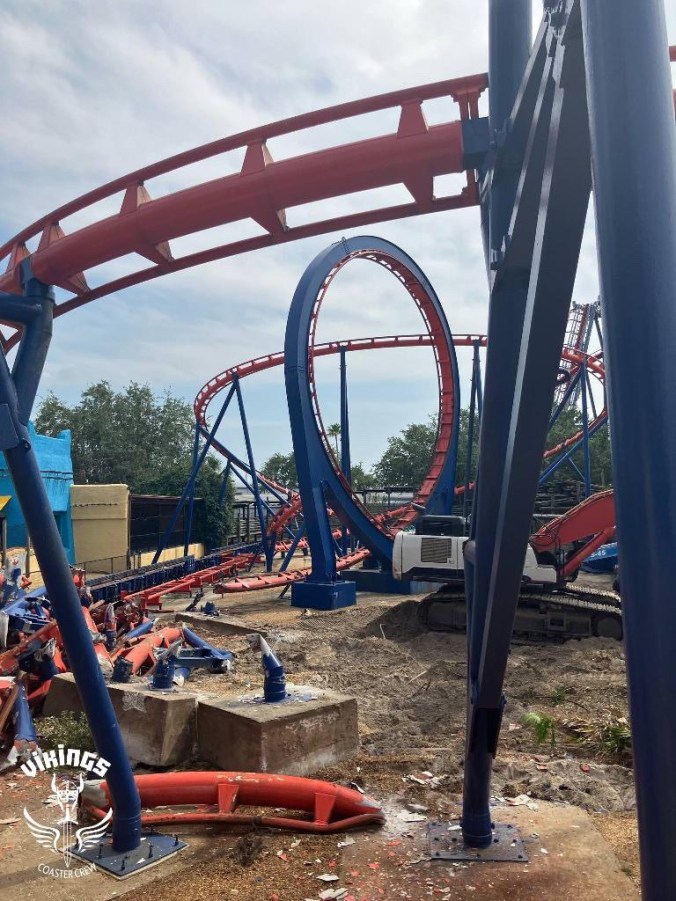 Scorpion Roller Coaster Demolition at Busch Gardens