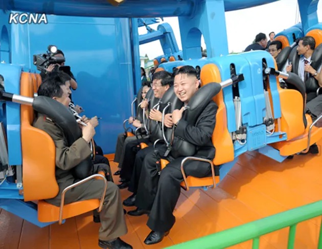 Kim Jong Un on theme park ride