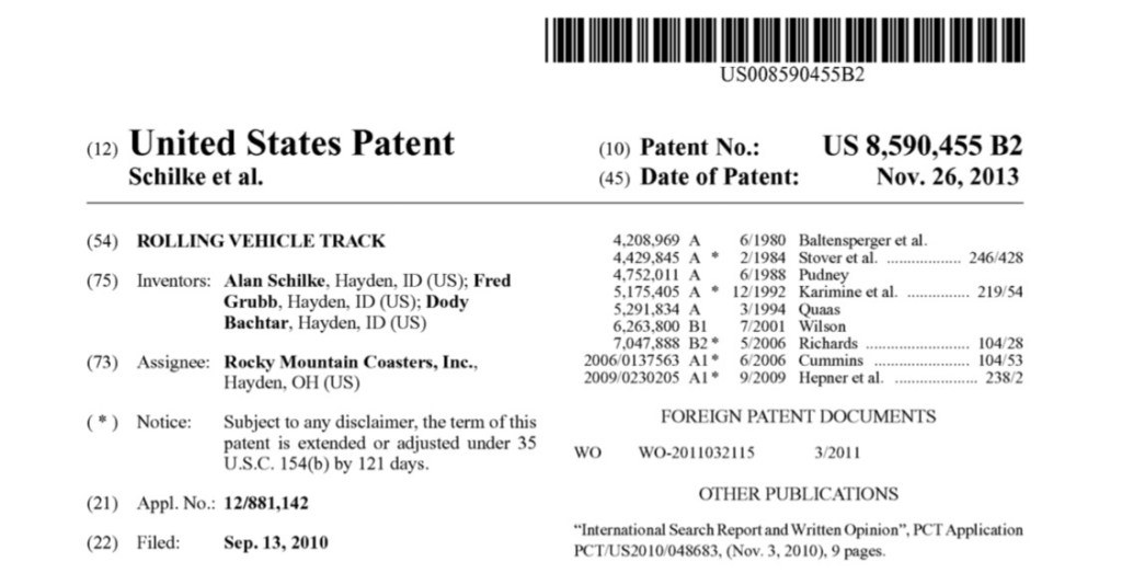 Roller Coaster patent image