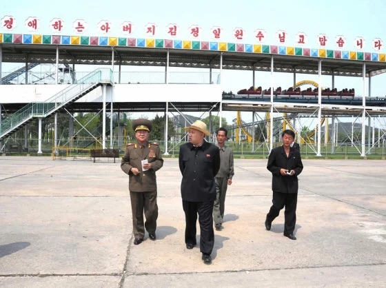 North Korean leader Kim Jong Un visits the Mangyongdae Funfair in Pyongyang in 2012
