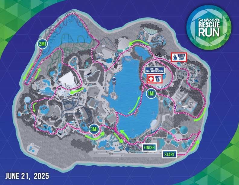 SeaWorld Rescue Run 5k Map