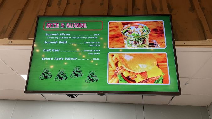 Menu at Kentucky Kingdom