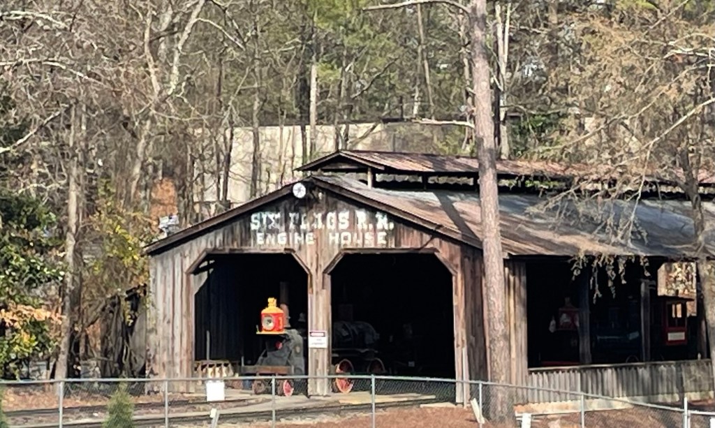 Railroad shed at Six Flags Over Georgia