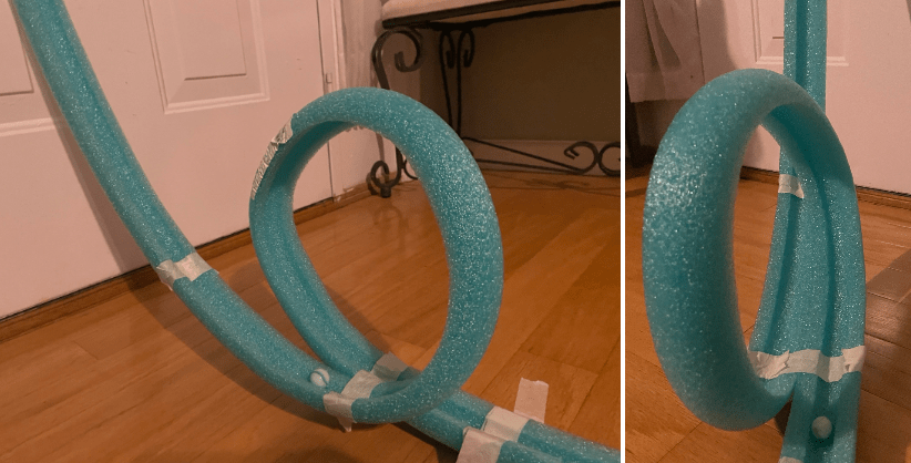 Pool noodle marble roller coaster loop