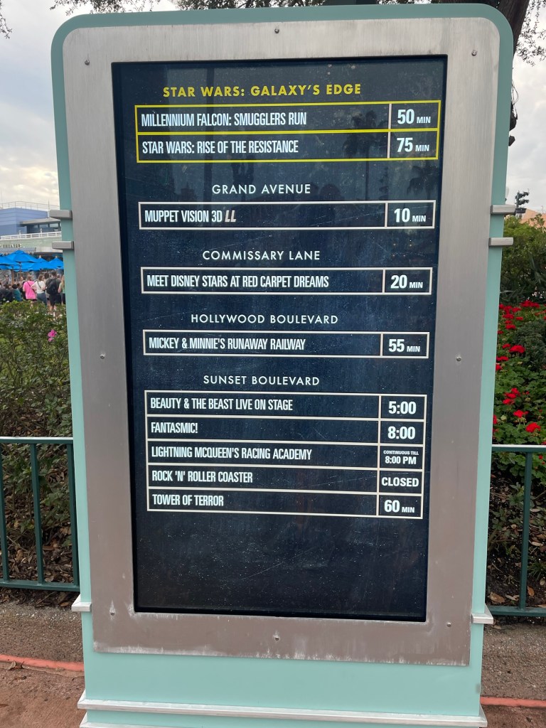Wait ties for Disney Rides