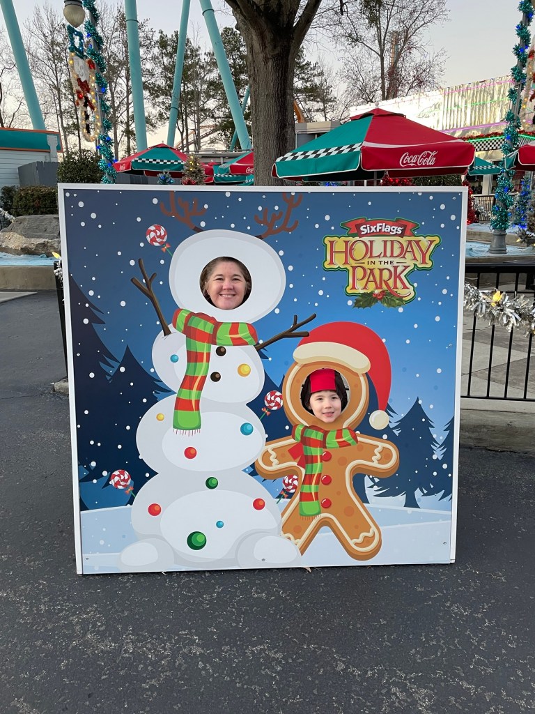 Picture station at Six Flags Over Georgia Holiday in the Park