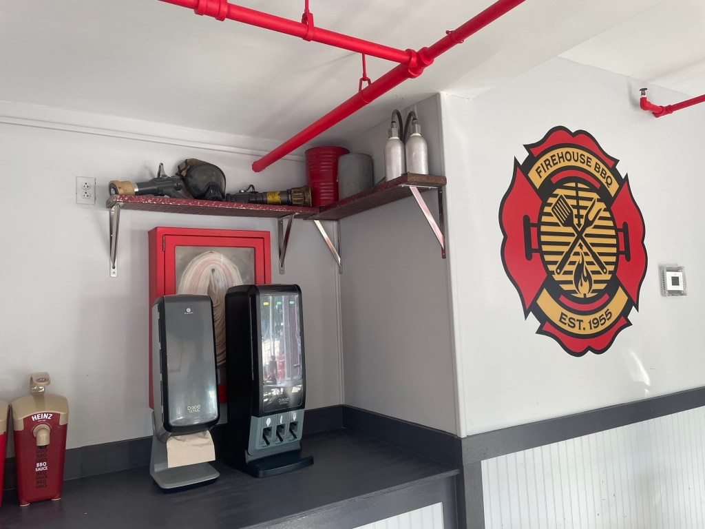 Firehouse BBQ restaurant interior at Six Flags Over Georgia