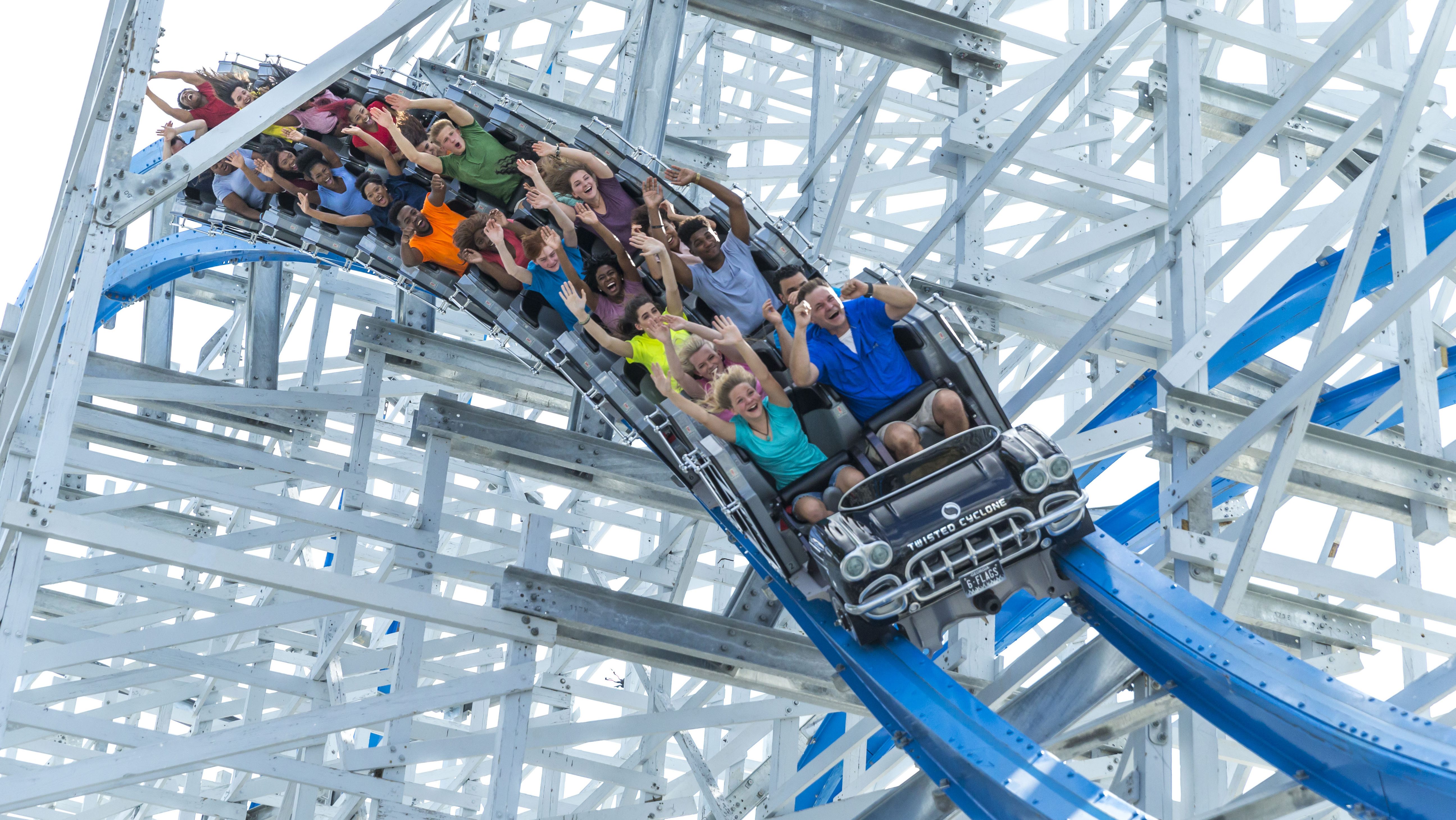 Twisted Cyclone roller coaster at Six Flags Over Georgia