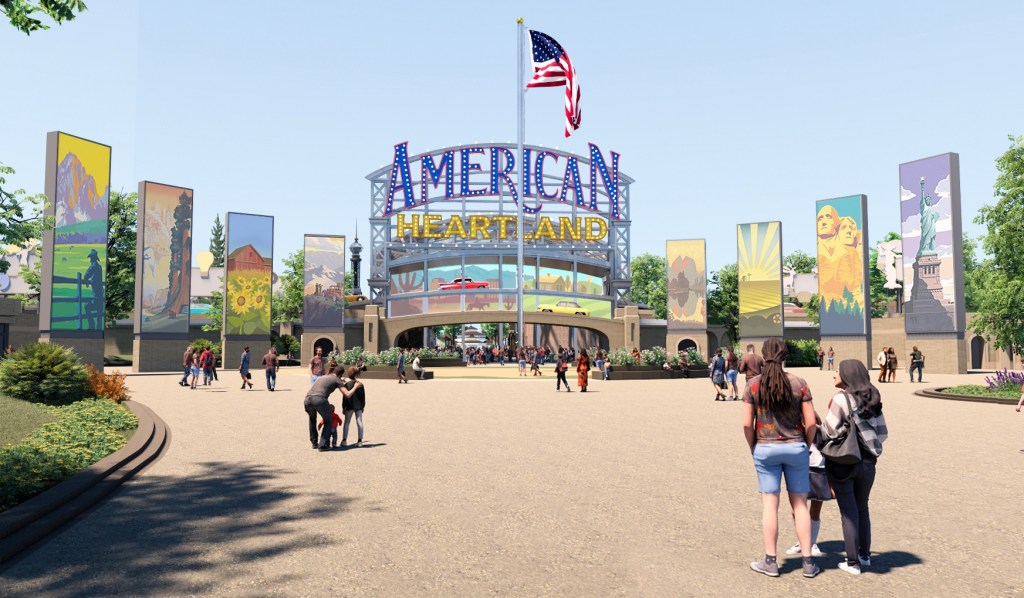 American Heartland Theme Park Entrance Rendering