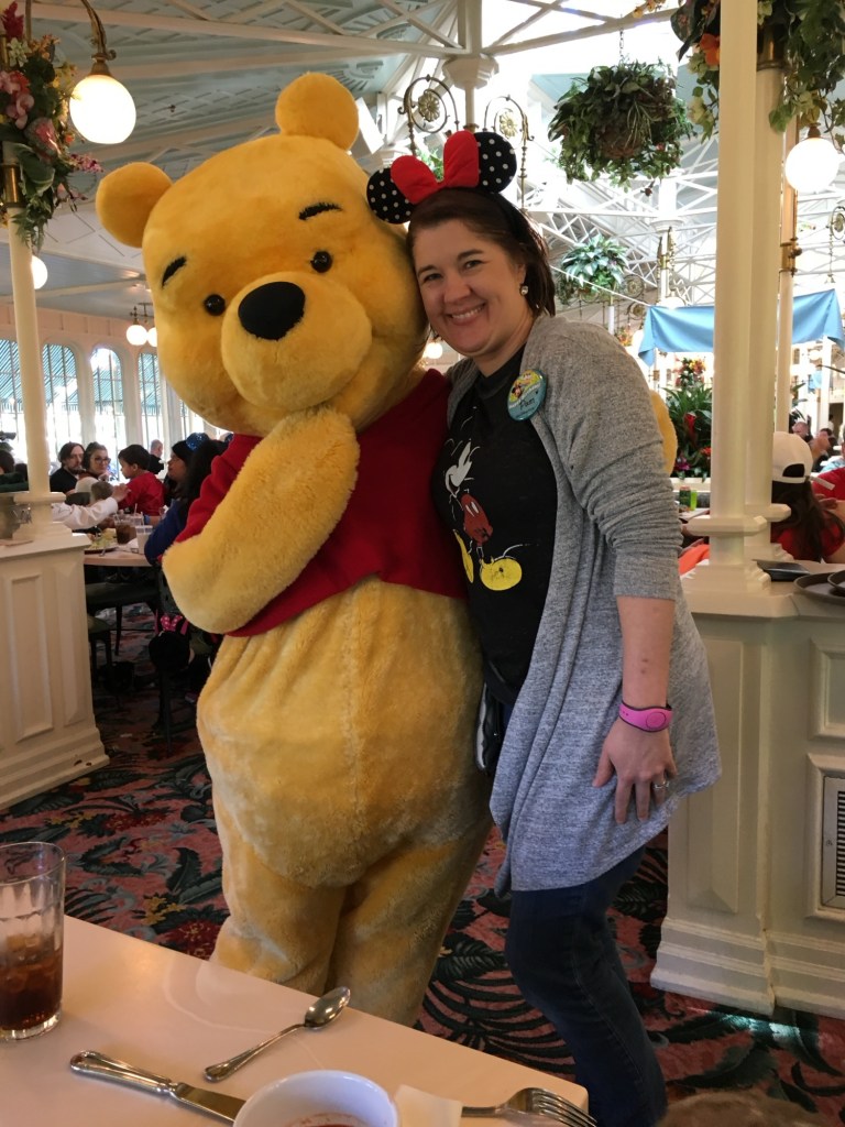 Pooh at Disney character breakfast