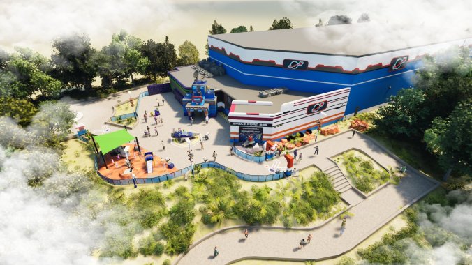 Artist rendering of new LegoLand Space Roller Coaster