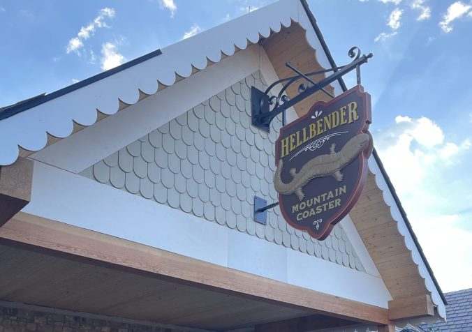 Hellbender Mountain Coaster sign