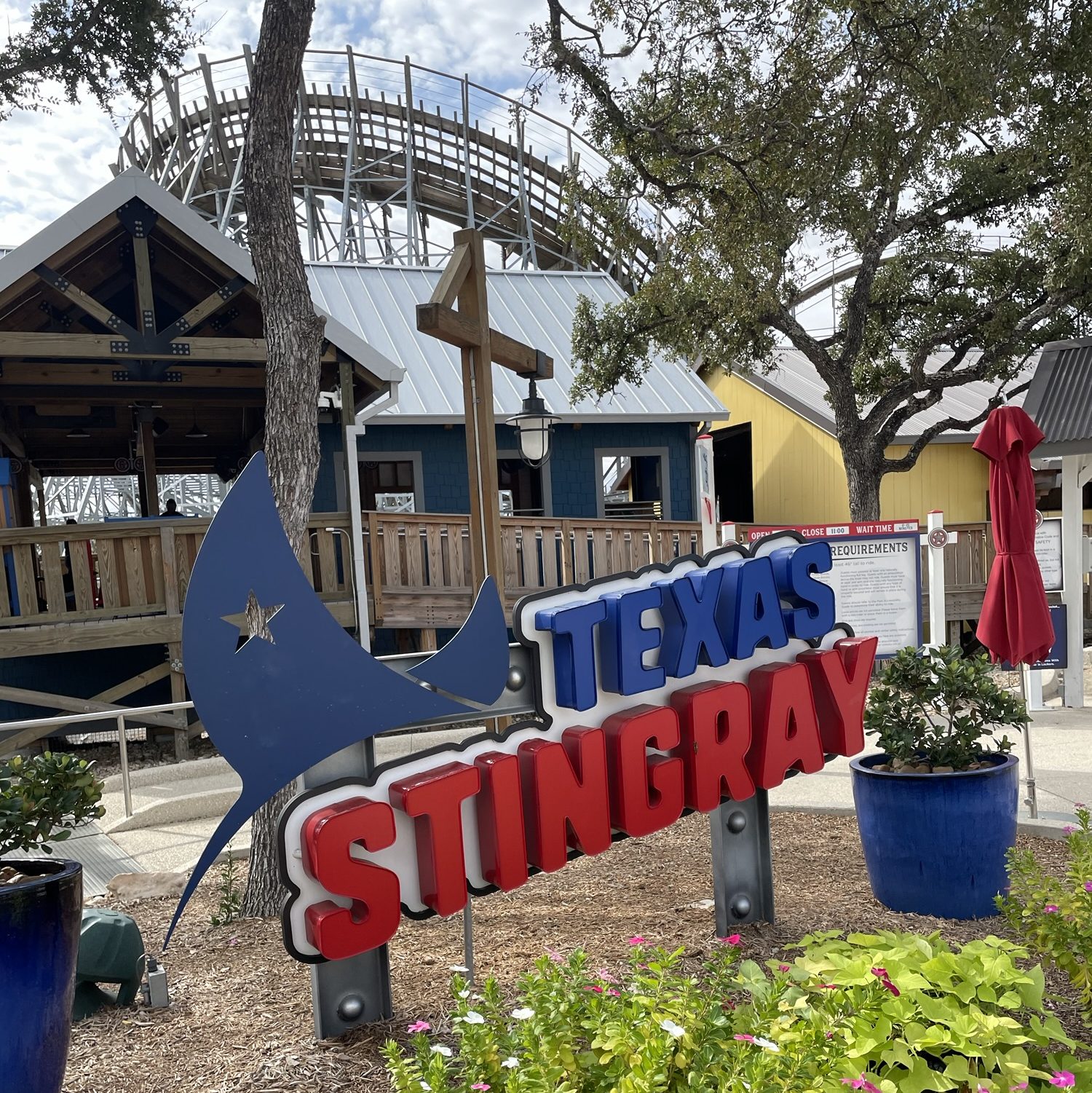 Texas Stingray entrance sign at SeaWorld San Antonio
