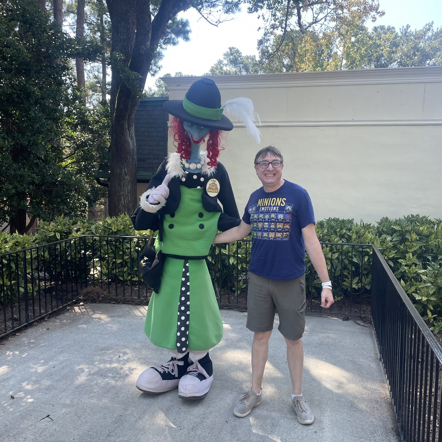 Man with Monster Mansion character at Six Flags Over Georgia