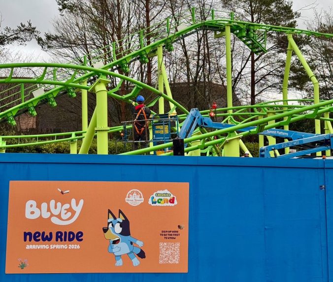 Bluey coaster construction at Alton Towers