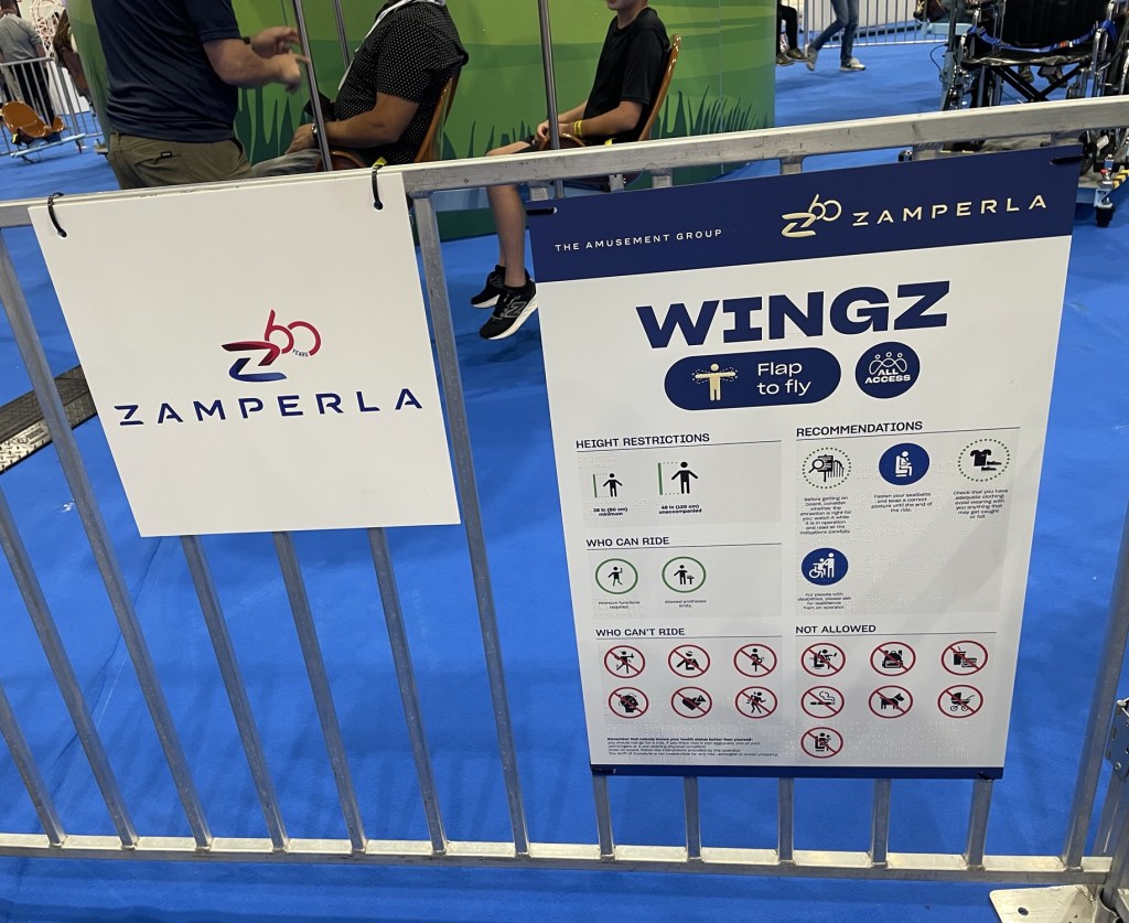 Wingz by Zamperla Ride sign