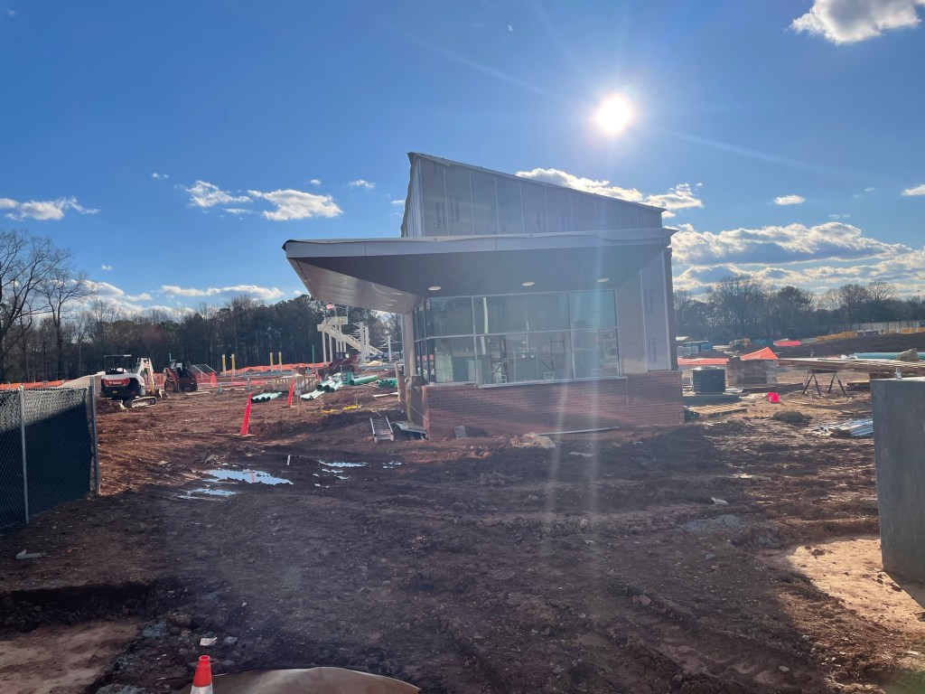 Splashville water park at Hamilton Crossing in Bartow County Cartersville, Georgia under construction Splashville entrance plaza
