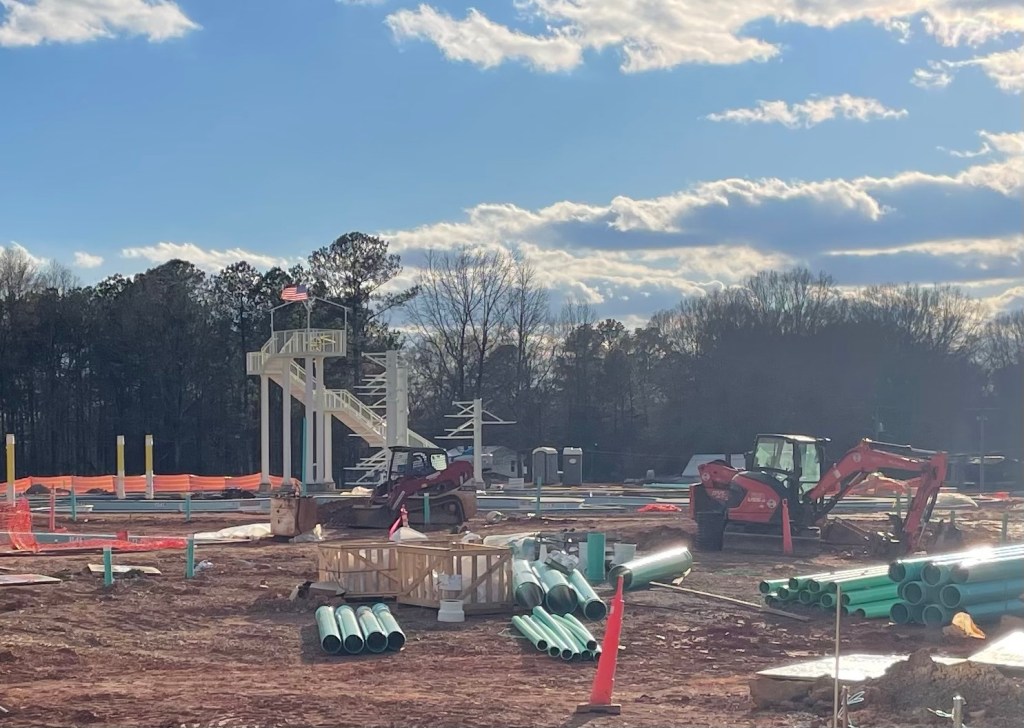 Splashville water park at Hamilton Crossing in Bartow County Cartersville, Georgia under construction Splashville