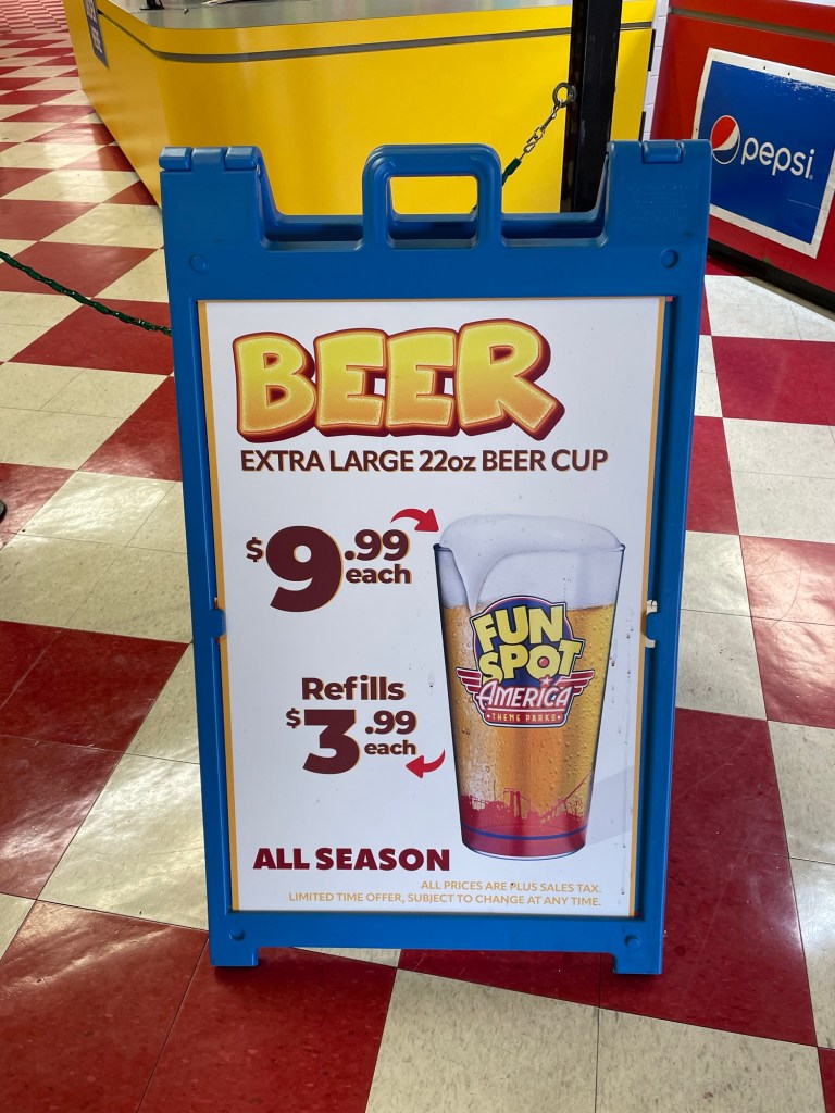 Beer sign at Fun Spot Atlanta