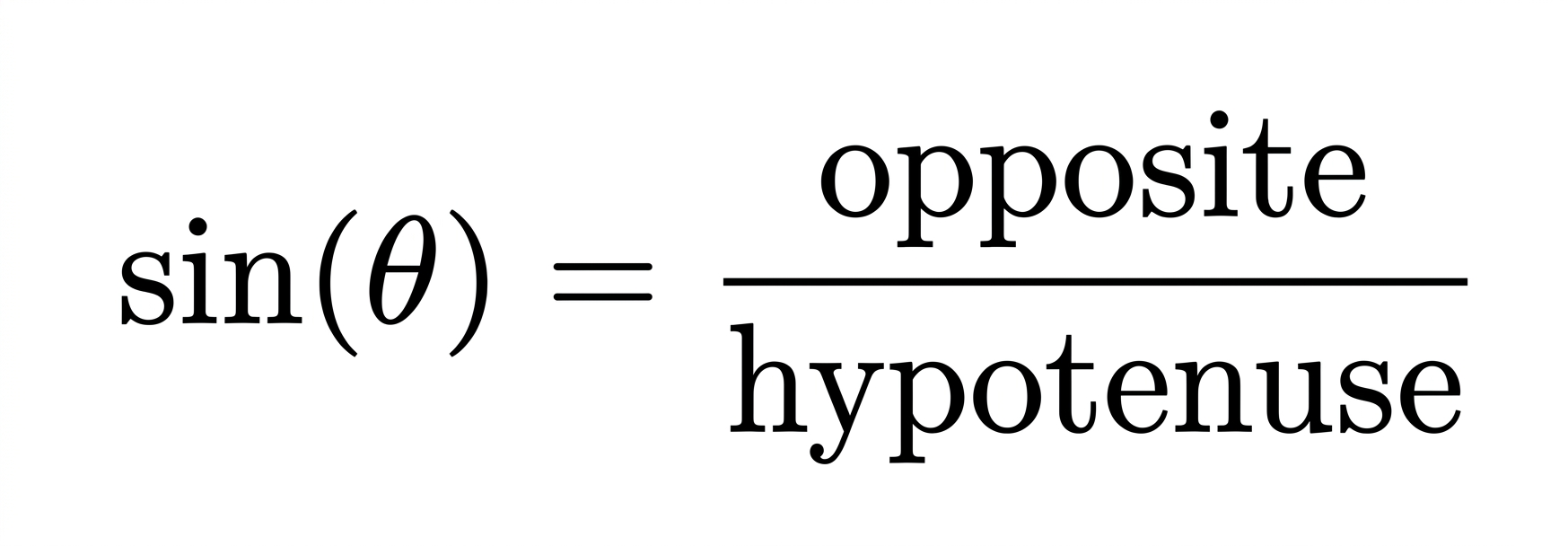 Sin (θ) = Opposite/Hypotenuse