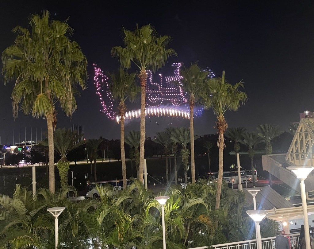 Drones with fire at IAAPA