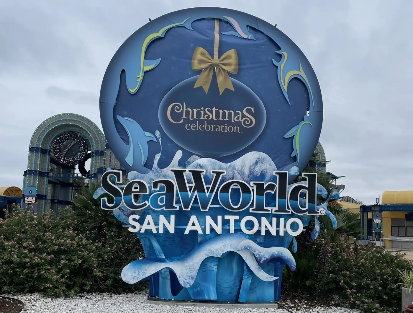 Entrance at SeaWorld San Antonio for Christmas Celebration