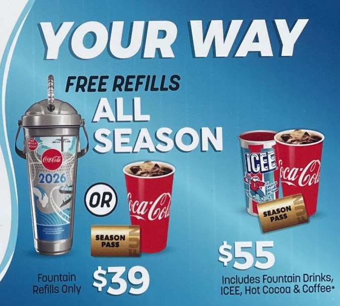 2026 Six Flags free refills all season